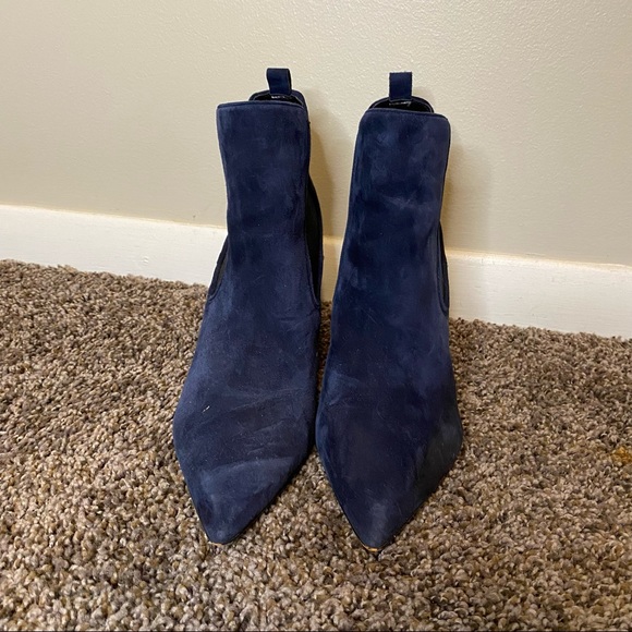Marc Fisher Deep Blue Suede Booties - Picture 2 of 4